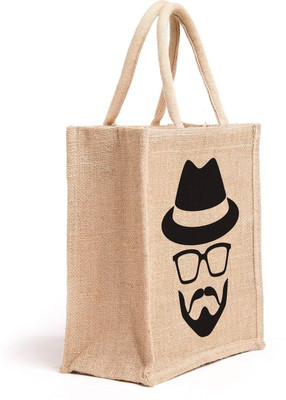 

H&B Multipurpose and waterproof jute tote bag or jute handbag Small Travel Bag - 11 x 9 x 6(Beige)
