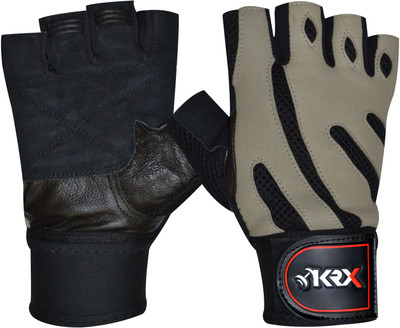 

KRX TERMINATOR With Wrist Support Gym & Fitness Gloves (M, Multicolor), Black/grey