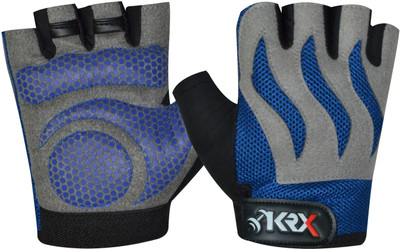 KRX STORM Gym & Fitness Gloves (L, Blue), Grey/blue