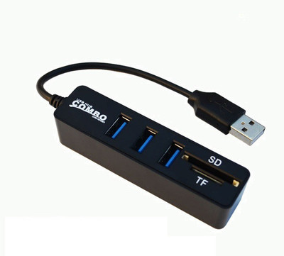 

BB4 2.0 USB 3 PORT HUB + MULTIPLE Card Reader USB Adapter(Black)