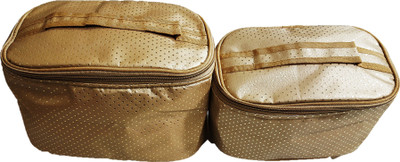

FORE TREND Cosmetic Organizer Set of 2 Piece (Big & Small) -Golden Vanity Box(Golden)