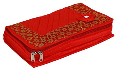 

FORE TREND Cotton Quilted Jewellery Organizer -Red Vanity Box(Red)