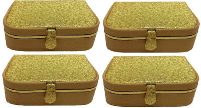 Aadhya Designer Ring Box keeps 12-16 rings jewellery box (Gold) Vanity Box(Gold)