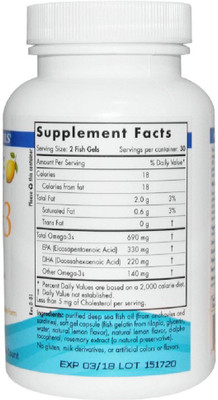 

Nordic Naturals Nordic Naturals, Omega-3, Lemon, 1,000 mg, 60 Soft Gels(60 No)
