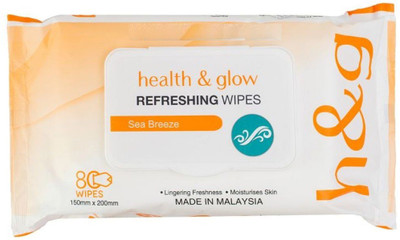 

Health and Glow Wet Wipes Sea Breeze 80 Pieces(80 Pieces)