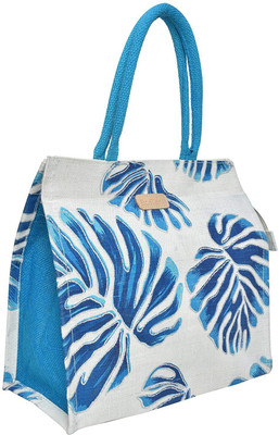 

Ecotara Flora Design Classic Printed Multipurpose Premium Quality Eco Friendly Everyday Useful Travel Bag, Office Bag, Lunch Bag, Hand Bag, Gift Bag With Closing Zipper Natural Jute Bag For Mens & Womens (12"H X 12"L) Multipurpose Bag(Blue, 3 L)