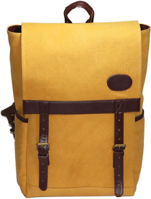 

Swadesia Swadesia Canvas Leather Laptop Backpack (yellow) Waterproof Backpack(Yellow, 5 inch)