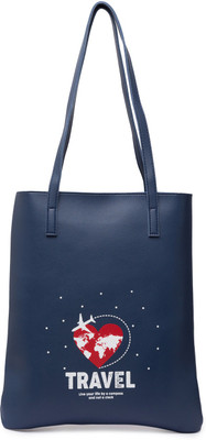 

Globus Printed Tote Bag Shoulder Bag(Blue, 12 inch)