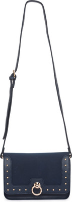 

Globus Rivet Studded Sling Bag Sling Bag(Blue, 7 inch)