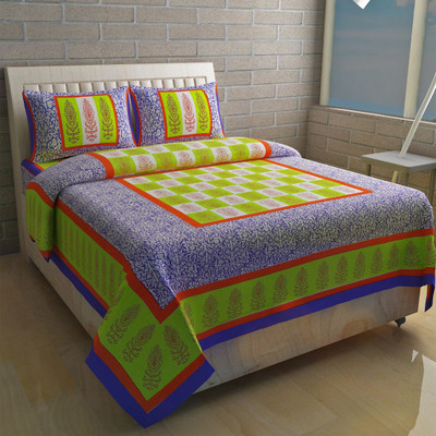 

Krish Home Furnishing 250 TC Cotton Double Printed Bedsheet(Pack of 10, Multicolor)