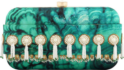 

Puneet Gupta Party Green Clutch