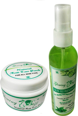 

Glowing Buzz Combo of Natural Anti Tan Pack for Face, hands and dark under arms and Skin Refreshner(Set of 2)