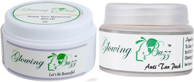 

Glowing Buzz Combo of Natural Anti Tan Pack for Face, Dark Under Arms and Hands and Insta Tan Removal Scrub(Set of 2)