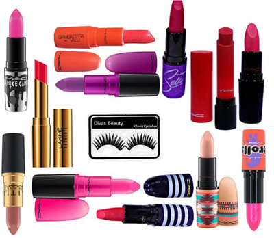 

divas beauty styling Eyelashes & Mac broke candy light pink shade, selena plum,litensity orange shade, vivaglam dark pink shade ,Giambattista valli ,mac trolls lipstick , vibe tribe nude , matte finish red, longlasting candy yum yum, kaitlyn jenner , lakm