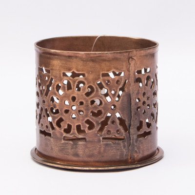

Mcqualmi 1 Compartments Iron IRON PEN STAND CUTWORK(Copper)