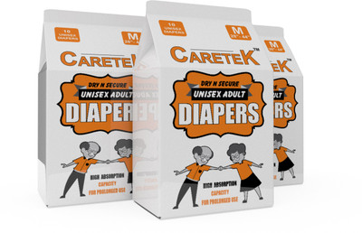 CARETEK Tab-Style Diaper M 30 Adult Diapers - M(30 Pieces)