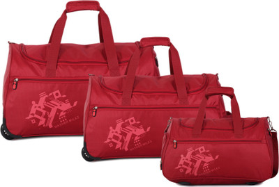 

Nasher Miles Flander Set of 3 S-M-L Red. Travel Duffel Bag(Red)
