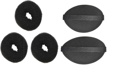 

BELLA HARARO 5 pc Set Hair Volume Puff, Bun Makers Hair Accessory Set(Black)