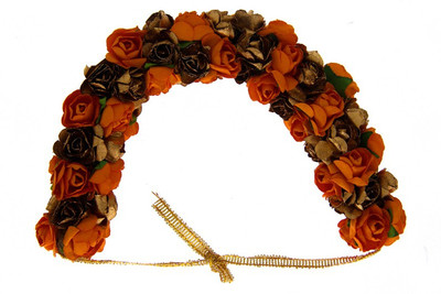 Anuradha Art jewellery Hair Gajra Bun Clip(Orange)