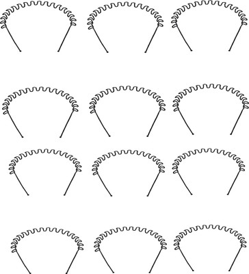 

JAGTEK Unisex Women/Men Hippie Wavy Zigzag Sport Metallic Hair Band Head Band Hoop Set of 12 Head Band(Black)