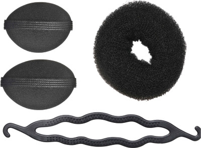 

BELLA HARARO 4 Pc Set - Hair Volume Puff, Bun Maker and Juda Maker Hair Accessory Set(Black)