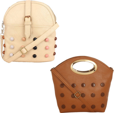 

Fillincart Shoulder Bag(Brown, Beige), Beige;brown