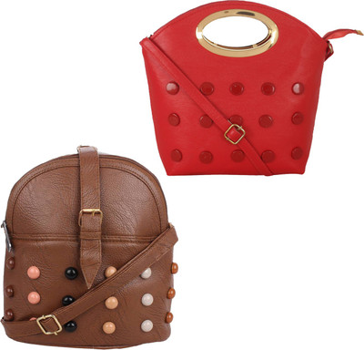 

Element Cart Shoulder Bag(Red, Brown), Brown;red