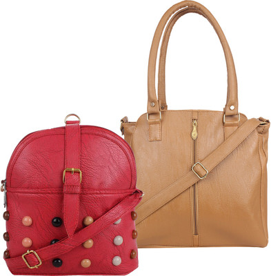 

Element Cart Messenger Bag(Pink, Brown), Brown;pink