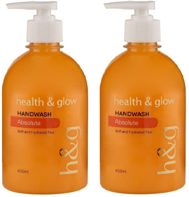 

Health and Glow Hand Wash Soft & Hydrating Absolute 450ml(450 ml, Pump Dispenser, Pack of 2)