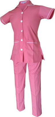 

LOYAL NEEDS Nursing uniform Coral Pink & White - L Shirt, Pant Hospital Scrub(Coral Pink L)