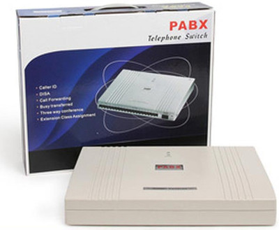 

S-tech EPABX Machine 416P for 4 Main (Trunk/P & T) Lines and 16 Extentions Telephone Intercom System Corded Landline Phone(Cream)