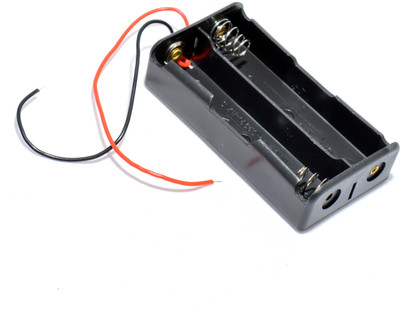 

MAKER AND HACKER 2x 18650 Battery Holder Black Plastic Storage Box Case With 6" Wire Leads(Multicolor)
