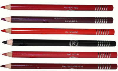 

COLORS QUEEN Lip Liner waterproof Matte Lip Pencil(red, Purple, Orange, Black, Peach, Deep Mahroon)