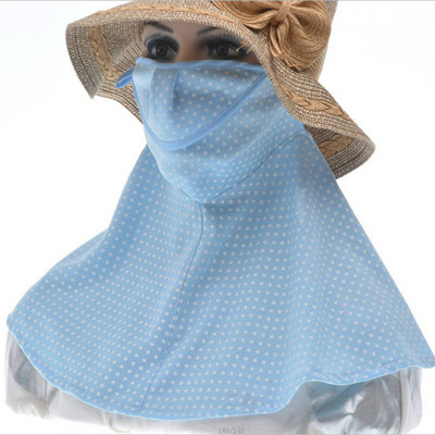 

SYGA Summer Sunscreen Anti-UV Large Mask for Female Neck Mask WomenMask_Blue Mask