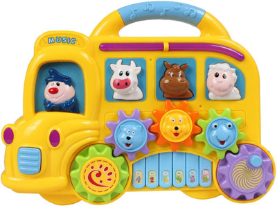 

Planet of Toys Electric Organ Toddler Bus With Music For Kids, Children(Yellow)
