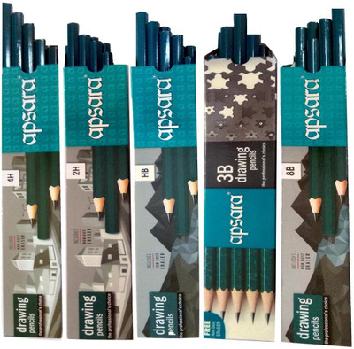 

Apsara 8B DRAWING PENCILS+3B DRAWING PENCILS+HB DRAWING PENCILS+2H DRAWING PENCILS+4H DRAWING PENCILS Pencil(Blue)