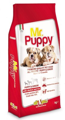 All4pets Dog Food Combo offer Mr.Puppy With Chicken & Rice 15kg + Free Mr.Puppy With Chicken 3kg Rice, Chicken 15 kg Dry Young Dog Food