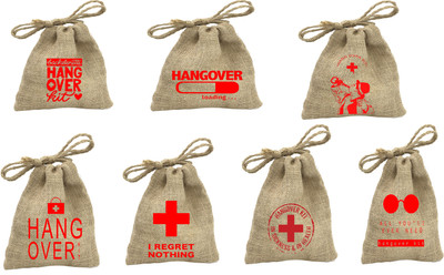 

The Crazy Me Hangover Kit Potli(Brown)