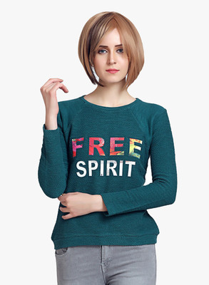 MODA ELEMENTI Round Neck Printed Women Pullover