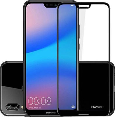 Tarkan Tempered Glass Guard for Huawei P20 Lite Premium Curved Anti Burst Tempered Glass Screen Protector (Carbon Black)(Pack of 1)