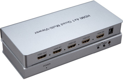 

ANDTRONICS 4X1 HDMI Multi-Viewer HDMI Quad Screen Real Time Multiviewer with HDMI Seamless Switcher Function Full 1080P and 3D Media Streaming Device(Silver)
