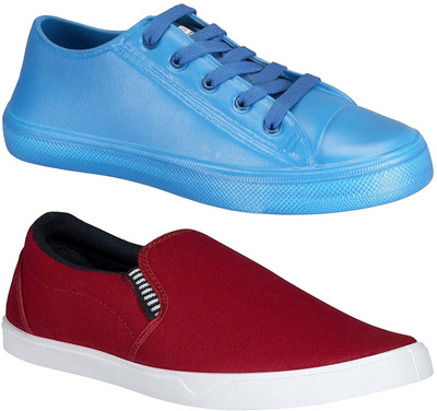 

Chevit Combo Pack of 2 Casual Shoes (Loafers Shoes) Casuals For Men(Blue, Maroon, Multicolor