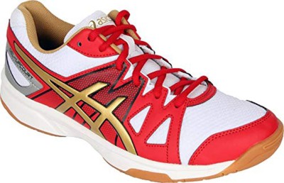 

Asics Badminton Shoes For Men(White, Red, White/gold/grey