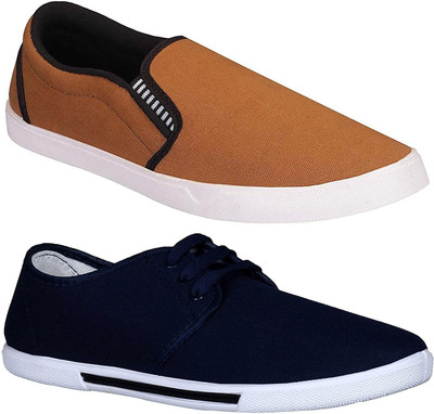 

Chevit Combo Pack of 2 Casual Shoes (Loafers Shoes) Canvas Shoes For Men(Multicolor