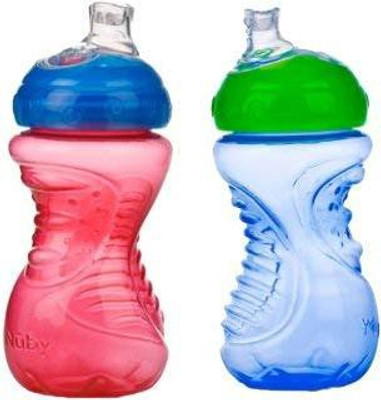 

Nuby 2-Pack No-Spill Super Spout Easy Grip Cup, Red and Blue(Red and Blue)