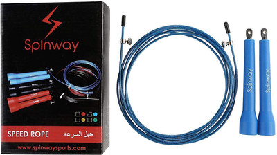 

Spinway Adjustable LightWeight Rope Length Speed Rope With a Faster cable & Thin Handles Speed Skipping Rope(Blue, Length: 9 cm)
