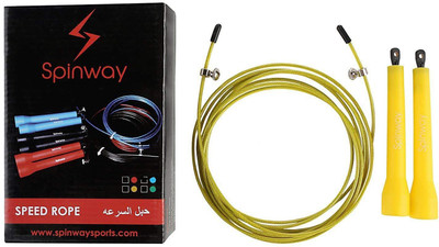 

Spinway Adjustable LightWeight Rope Length Speed Rope With a Faster cable & Thin Handles Speed Skipping Rope(Yellow, Length: 9 cm)