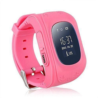 

Pushcart Pink Q50 Led Display Kid Smart Wrist Security Watch With Gps & Gsm System Smartwatch(Pink Strap Free Size)
