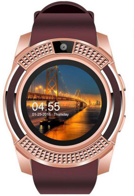

SHOPZIE V8 Smart Watch Smartwatch(Maroon Strap universal)