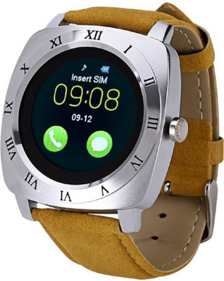 

mobifox X3 Better Display Bluetooth Smart Watch ( brown strap ) silver Smartwatch(Brown Strap Free Size)